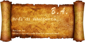 Bródi Adalberta névjegykártya